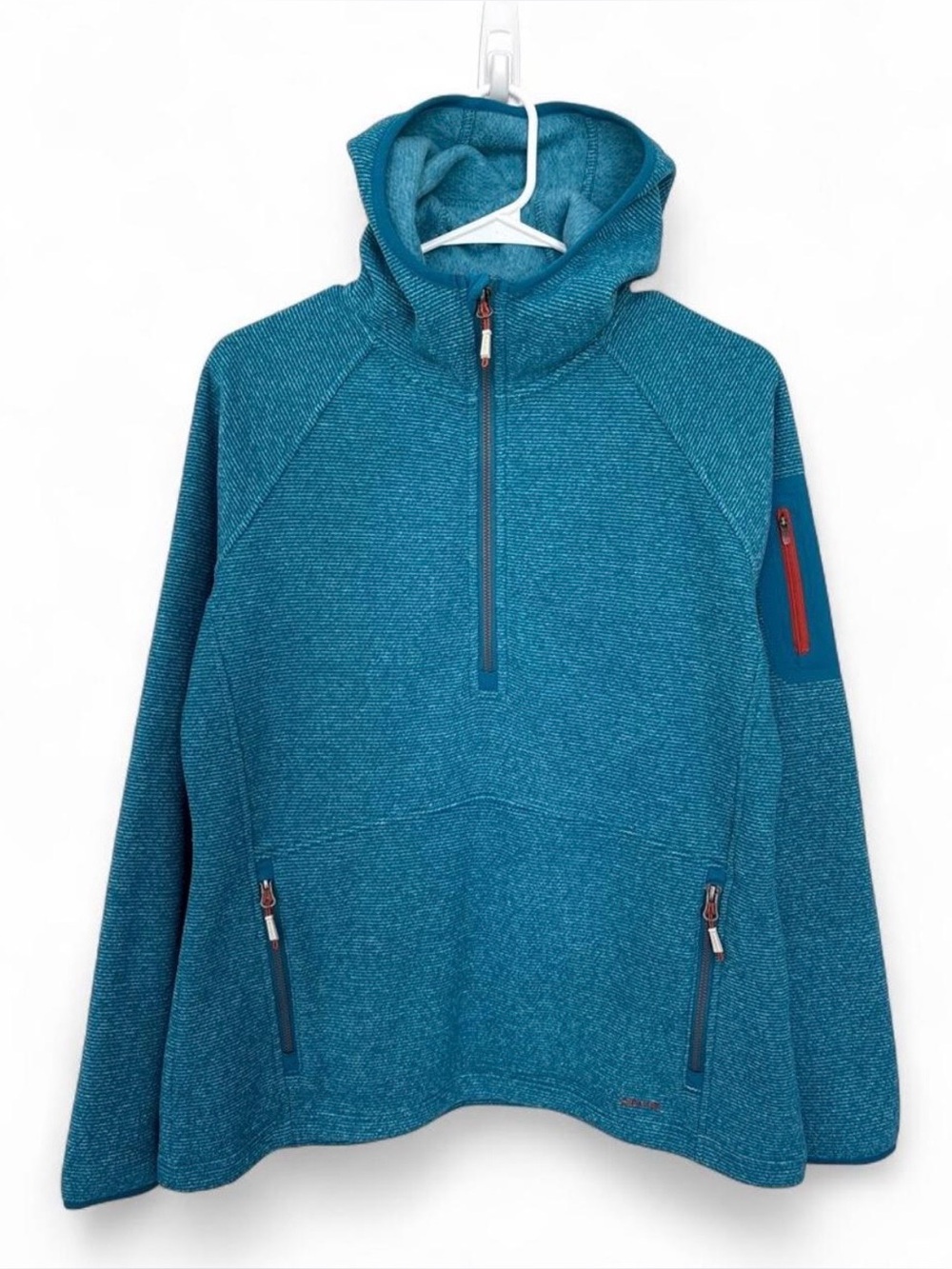 NWOT Women Orvis Half Zip Fleece Hooded Sweatshirt Medium Warm Outdoor Hiking